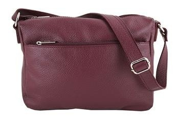Torebka ze skóry naturalnej - listonoszka Bordowa