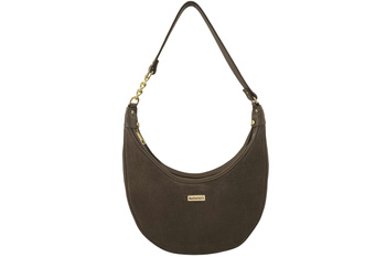 Stylowa torebka z zamszowym wykończeniem - Beżowa ciemna