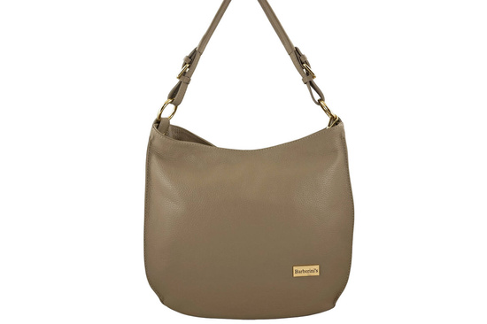 Duża i elegancka torebka skórzana - Beżowa 