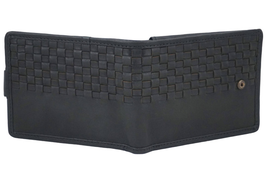 Ekskluzywny portfel męski z zapięciem - Czarny