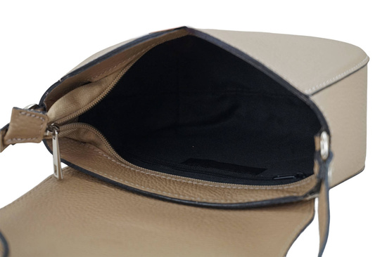 Damska skórzana listonoszka włoska - Beżowa