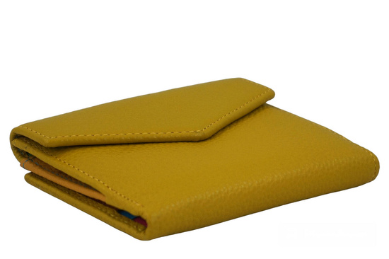 Elegancki portfel ze złotym zapięciem - Żółty ciemny 