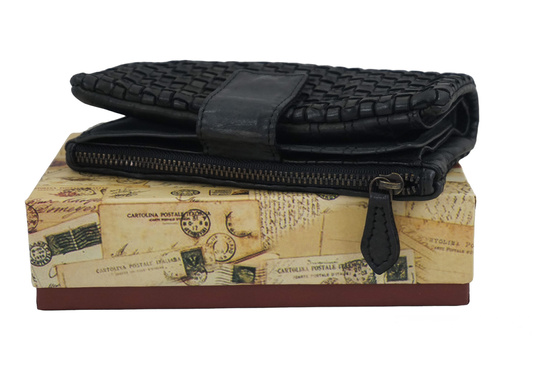 Ekskluzywny portfel z miękkiej skóry - Czarny 