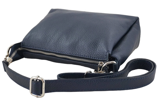Uniwersalna torebka skórzana listonoszka - Granatowa