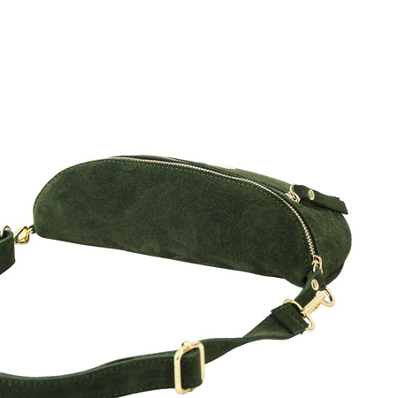 Zamszowa nerka damska Barberinis - Zielona ciemna