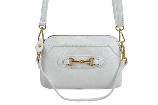 Mała torebka wizytowa skórzana - Biała