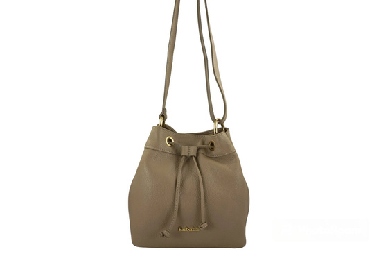 Torebka skórzana / mini worek - Beżowa 