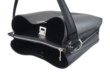 Duża torba damska skórzana na ramię jasnobrązowa