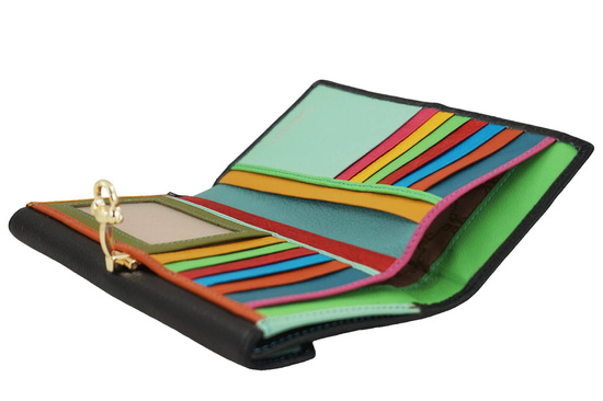 Duży portfel ze złotym zapięciem - Czarny 