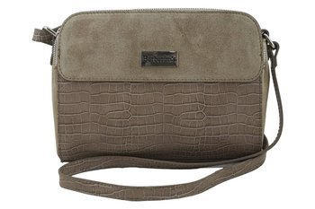 Stylowa torebka crossbody trzykomorowa skórzana - Beżowa