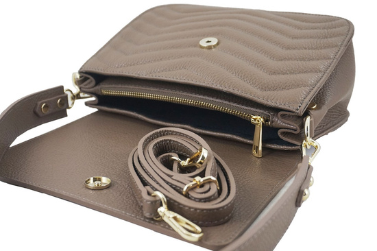 Torebka skórzana crossbody włoska - Granatowa