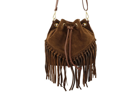 Torebka skórzana boho style - Brązowa 