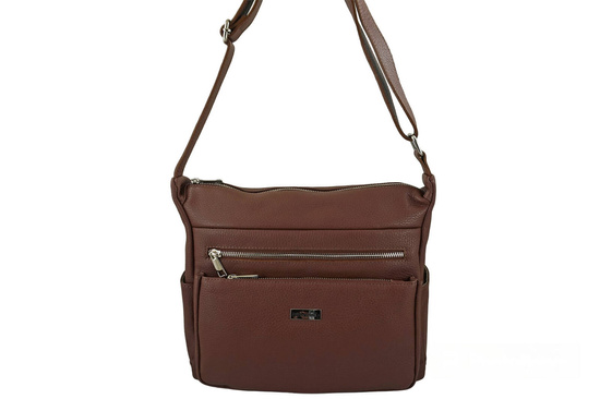 Codzienna i praktyczna torebka na ramię - Brązowa 