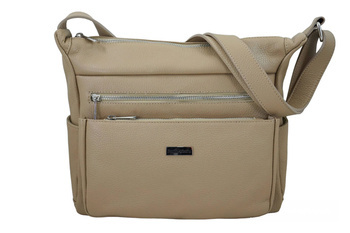 Codzienna i praktyczna torebka na ramię - Beżowa