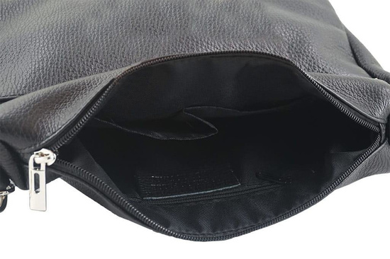 Listonoszka ze skóry naturalnej - Czarna