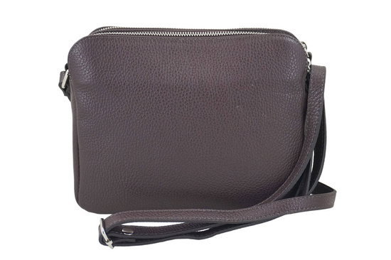 Torebka skórzana damska włoska - Brązowa ciemna