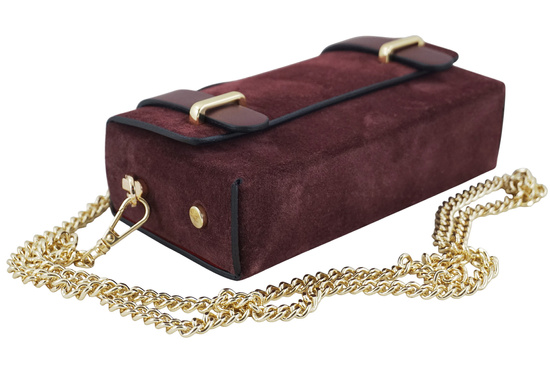 Zamszowa torebka Barberinis wizytowa - Bordowa 
