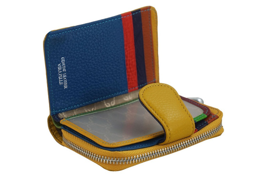 Portfel skórzany młodzieżowy - kolorowy - Zielony