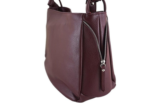 Torebka skórzana worek damska - Czarna 