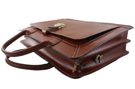 Aktówka męska skórzana Barberinis - Brązowy 