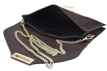 Stylowa kopertówka zamszowa Barberinis - Brązowa ciemna