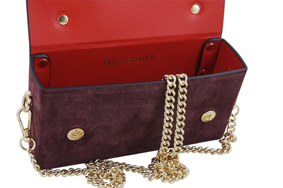 Zamszowa torebka Barberinis wizytowa - Bordowa 