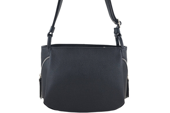 Klasyczna listonoszka skórzana - Czarna