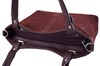 Duża elegancka torebka z naturalnej skóry i zamszu - Bordowa