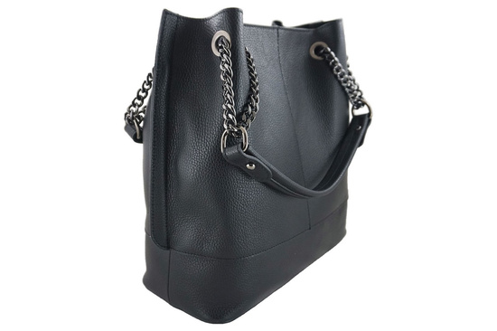 Modna torebka skórzana damska - Zielona ciemna