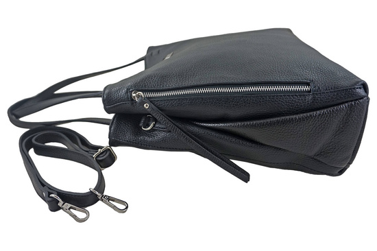 Torba skórzana A4 na ramię - Czarna 