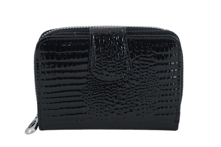 Ekskluzywny portfel damski lakierowany - Czarny