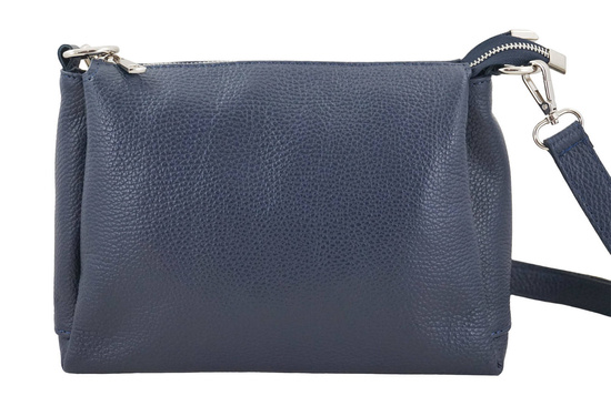 Uniwersalna torebka skórzana listonoszka - Granatowa