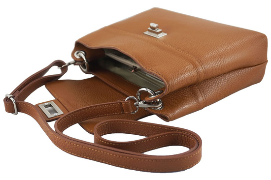 Torebka damska skórzana crossbody - Beżowa