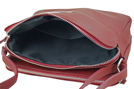 Torebka skórzana damska włoska - Czerwona