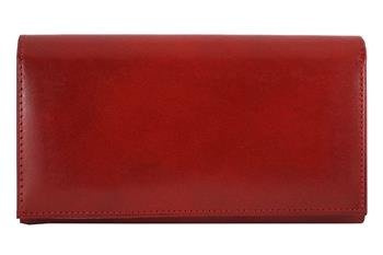 Klasyczny portfel skórzany damski - Czerwony