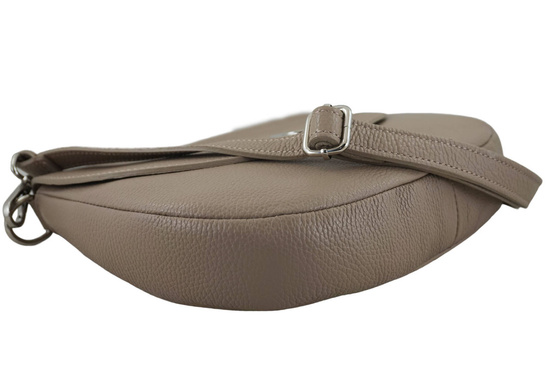 Duża torebka listonoszka ze skóry - Beżowa