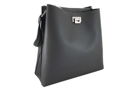 Duża torba damska skórzana na ramię jasnobrązowa