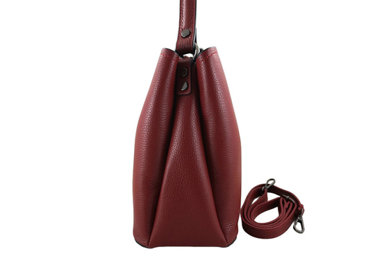 Kuferek skórzany z ozdobnym zapięciem - Czerwony