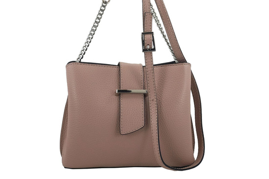 Torebka wizytowa na ramię - Różowa pudrowa