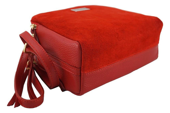 Damska skórzana listonoszka włoska - Zielona ciemna 