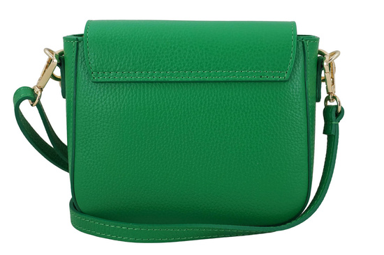 Modna torebka skórzana ze złotym łańcuszkiem - Zielona jasna