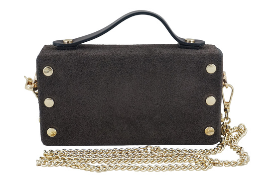 Zamszowa torebka Barberinis wizytowa - Brązowa ciemna 