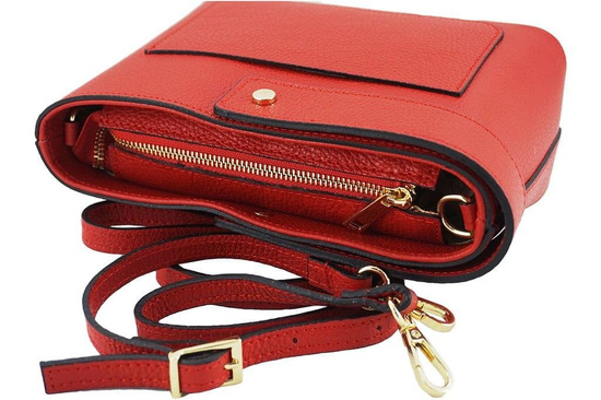 Torebki skórzane listonoszki - Barberini's - Szara ciemna 