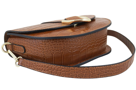 Listonoszka damska croco - Brązowa jasna 