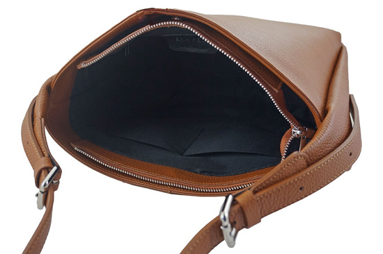 Klasyczna torebka skórzana na ramię - Brązowa jasna