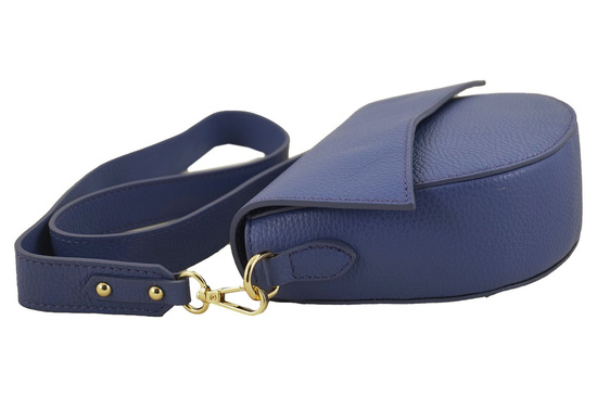 Skórzana torebka listonoszka damska - Fioletowa 