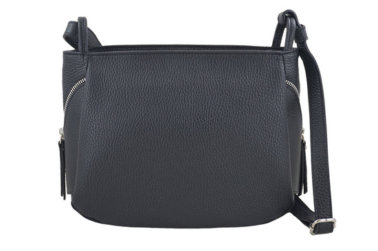 Klasyczna listonoszka skórzana - Czarna