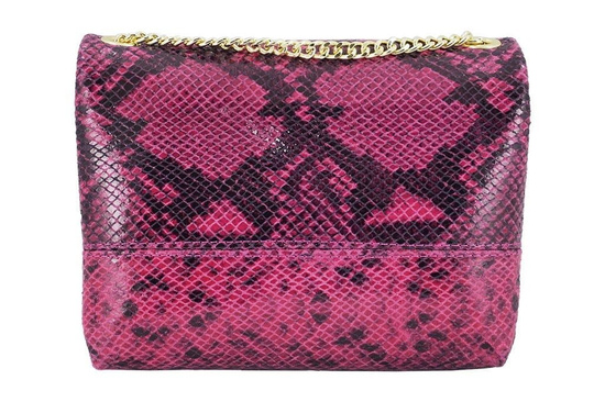 Listonoszka skórzana na łańcuszku - Czarna