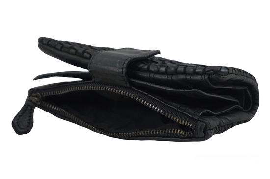 Ekskluzywny portfel z miękkiej skóry - Czarny 