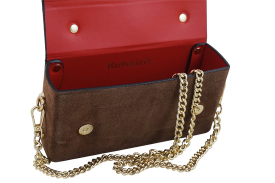 Zamszowa torebka Barberinis wizytowa - Brązowa  